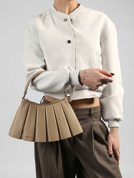 Sac Porté épaule Lenglen Cuir Lacoste Beige lenglen NU5011DP vue secondaire 1