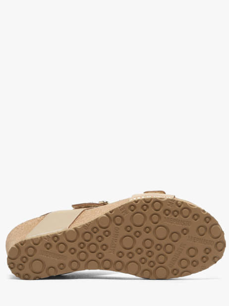 Sandales Semelle Compensée En Cuir Mephisto Beige women P5148844 vue secondaire 4