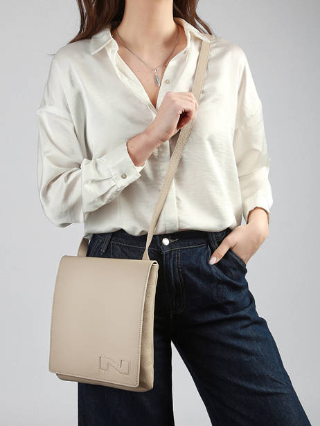 Sac Bandoulière Dinant Cuir Nathan baume Beige n city 3 vue secondaire 1