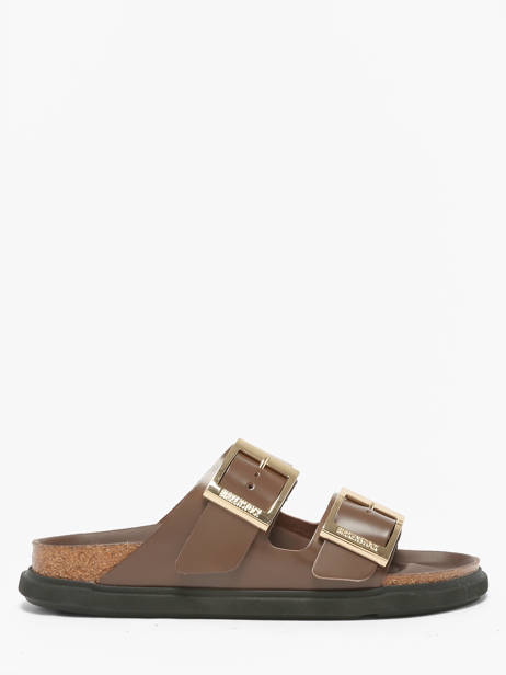 Slippers In Leather Birkenstock Brown women 1031910