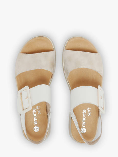 Sandales En Cuir Remonte Blanc women 80 vue secondaire 3