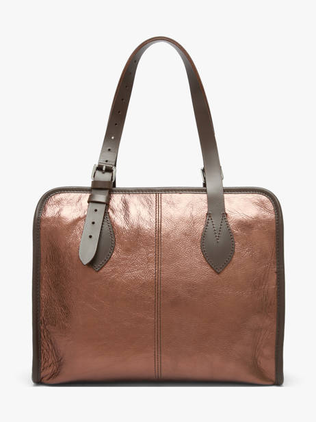 Shoulder Bag Vintage Leather Paul marius Brown vintage CABAS other view 3