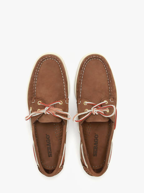 Chaussures Bateau En Cuir Sebago Marron men 7000GA0 vue secondaire 3
