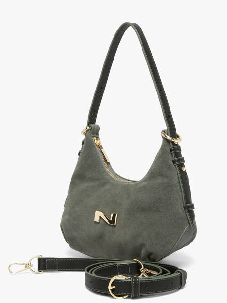 Suede Leather Sam Crossbody Bag Nathan baume Green vogue 4 other view 2