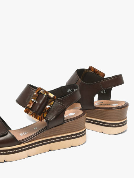 Wedge Sandals In Leather Remonte Brown women 25 other view 2