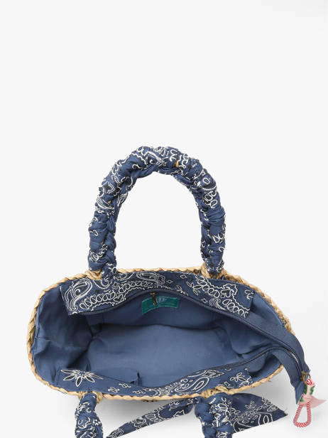 Satchel Bandana Straw Le voyage en panier Blue bandana PM968 other view 3