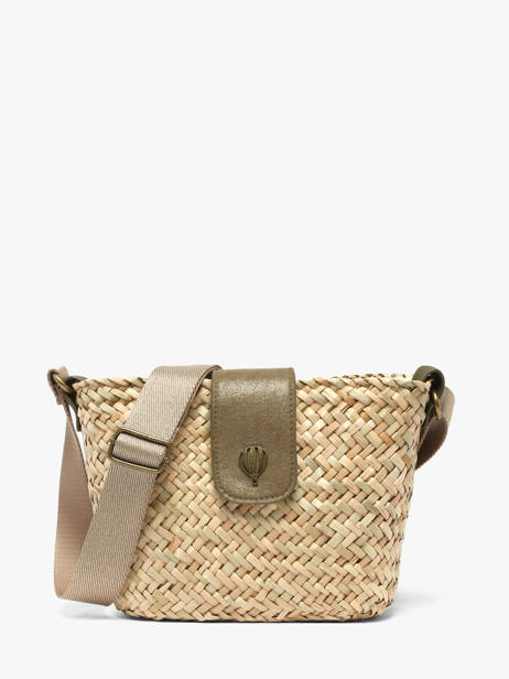 Sac Bandoulière Estival Raphia Le voyage en panier Vert estival PM944