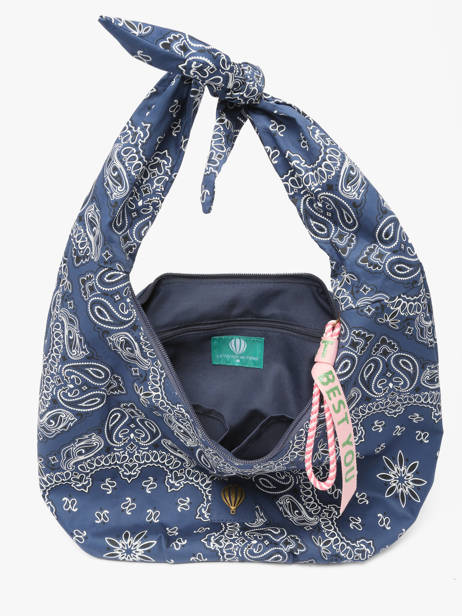 Sac Porté épaule Bandana Coton Le voyage en panier Bleu bandana PM970 vue secondaire 2