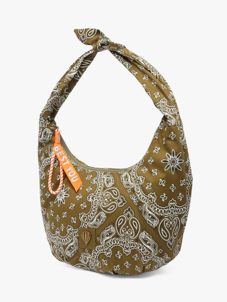Shoulder Bag Bandana Cotton Le voyage en panier Green bandana PM970 other view 2