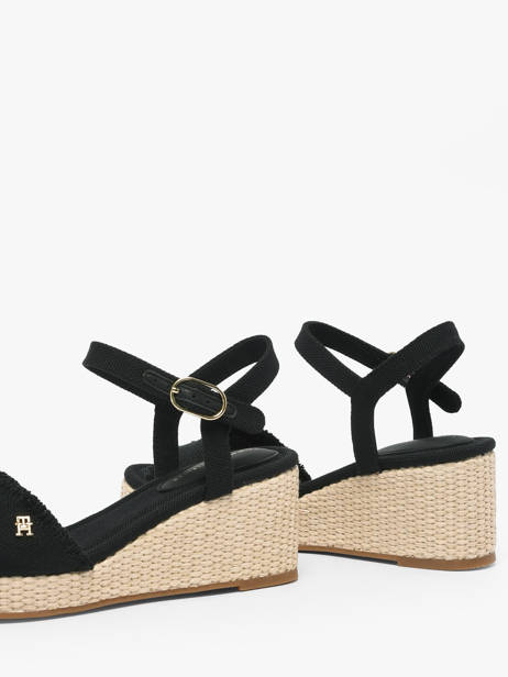 Sandals In Leather Tommy hilfiger Black women 9470BDS other view 1