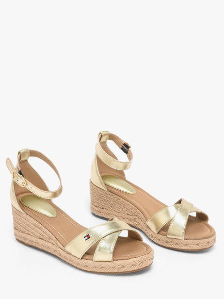 Sandals In Leather Tommy hilfiger Gold women 93330HS other view 1