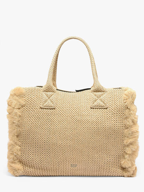 Sac Porté Main Logo Shopper Raphia Pinko Beige logo shopper 6673A39Y vue secondaire 4