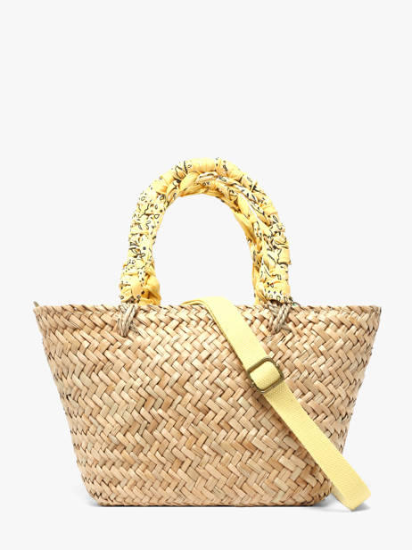 Sac Porté Main Bandana Paille Le voyage en panier Jaune bandana PM968 vue secondaire 4
