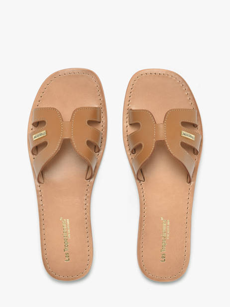 Leather Hadamia Slide Sandals Les tropeziennes Brown accessoires HADAMIA other view 3