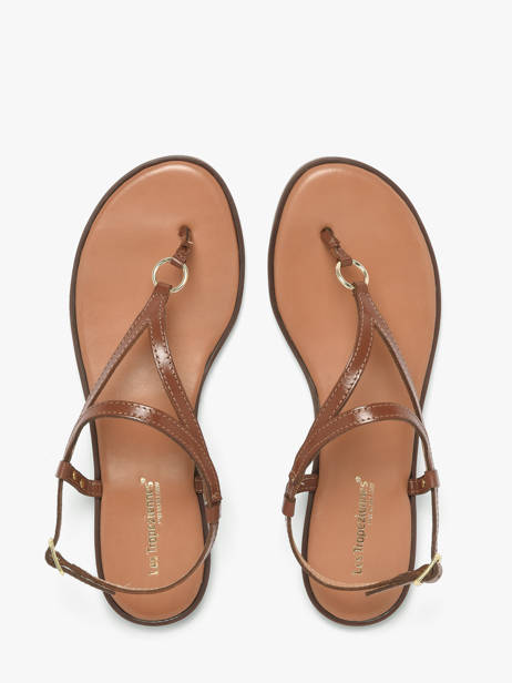 Flip Flops In Leather Les tropeziennes Brown women HATOME other view 3