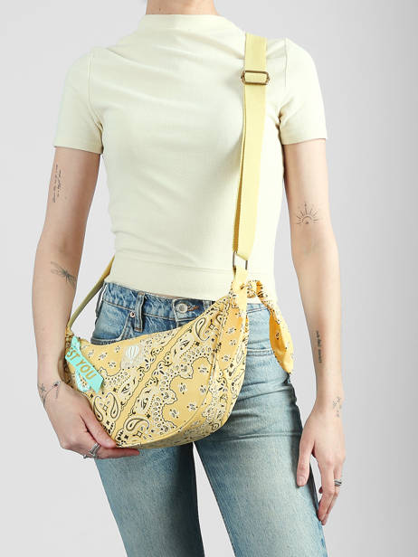 Sac Bandoulière Bandana Coton Le voyage en panier Jaune bandana PM969 vue secondaire 1