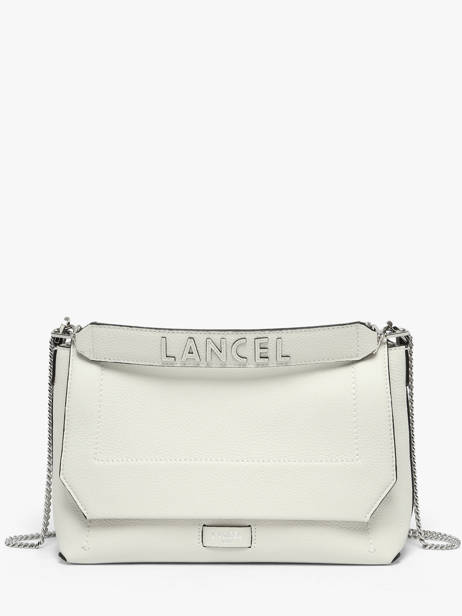 Large Leather Ninon Soft Shoulder Bag Lancel White ninon A13783