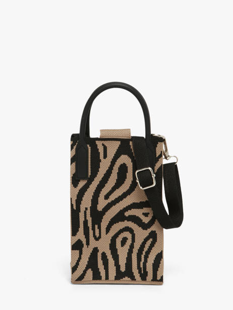 Sac Bandoulière Phonebag Polyester Miniprix Marron phonebag P202 vue secondaire 3