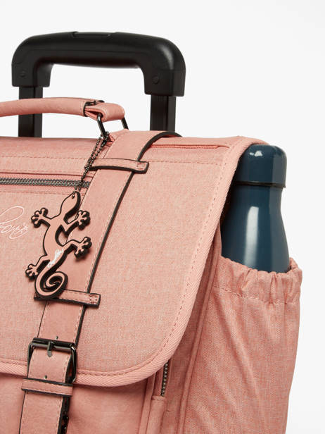 Wheeled Schoolbag 2 Compartments Cameleon Pink vintage color CR38 other view 7