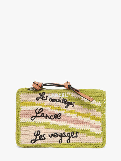 Pochette Zipp�e Lancel Plage Crochet Lancel Vert summer capsule A14002