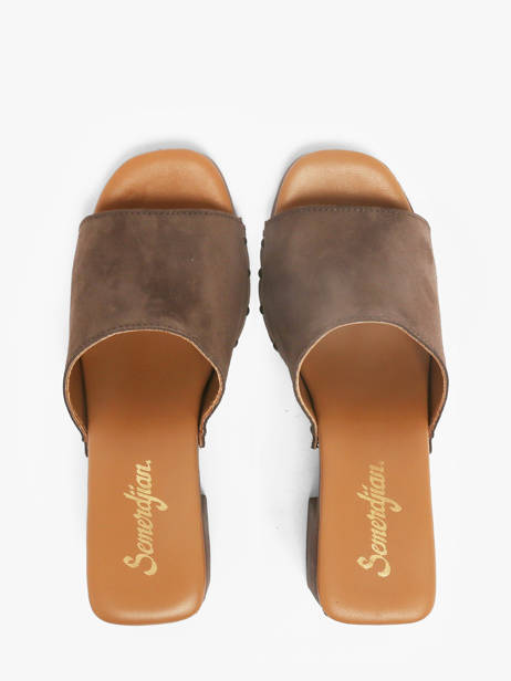 Mules à Talon En Cuir Semerdjian Marron women LAILA vue secondaire 3
