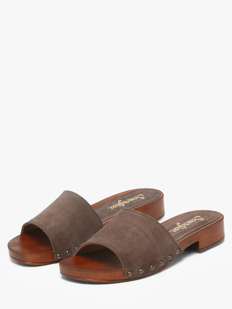 Slippers In Leather Semerdjian Brown women IOLE other view 1