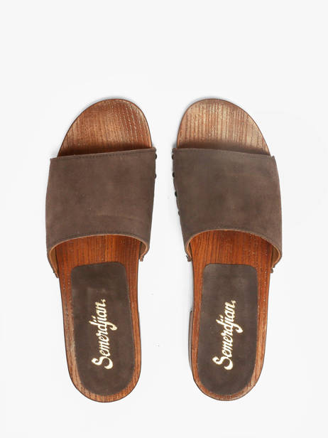 Slippers In Leather Semerdjian Brown women IOLE other view 3