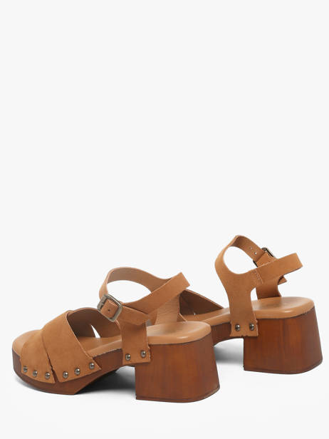 Heeled Sandals In Leather Semerdjian Brown women MICOL other view 2