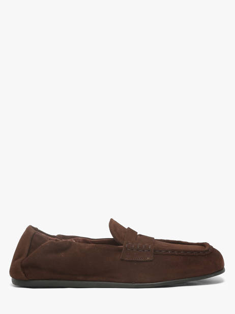 Moccasins In Leather Pavement Brown women 1