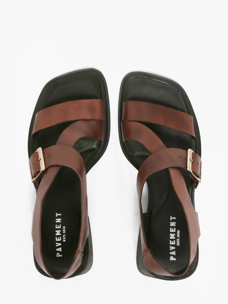 Heeled Sandals In Leather Pavement Brown women 25273 other view 3