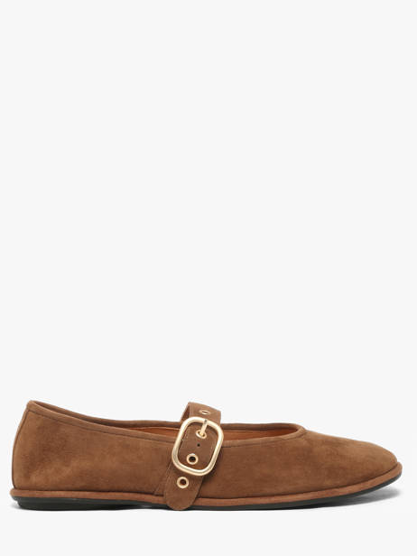 Ballerines Avec Brides En Cuir Inuovo Marron women CT005KCN