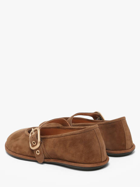 Ballerines Avec Brides En Cuir Inuovo Marron women CT005KCN vue secondaire 2