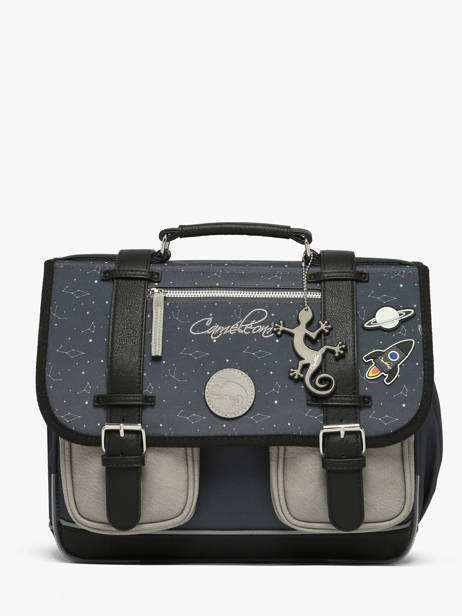 Satchel For Kids 2 Compartments Cameleon Gray vintage urban CA35