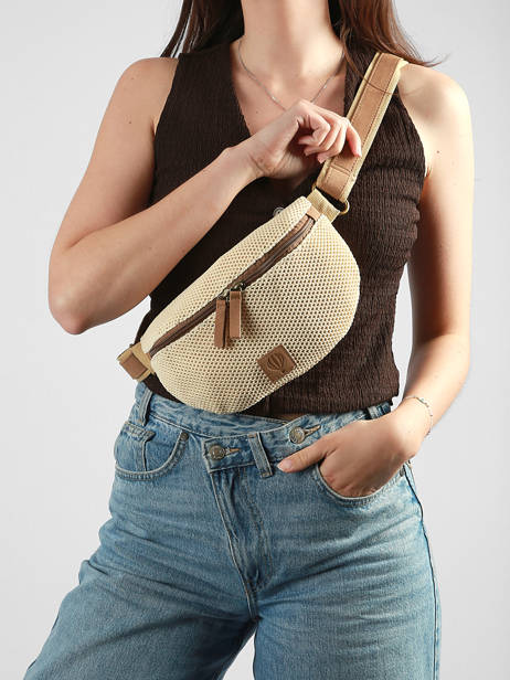 Belt Bag Le voyage en panier Beige resille PM958 other view 1