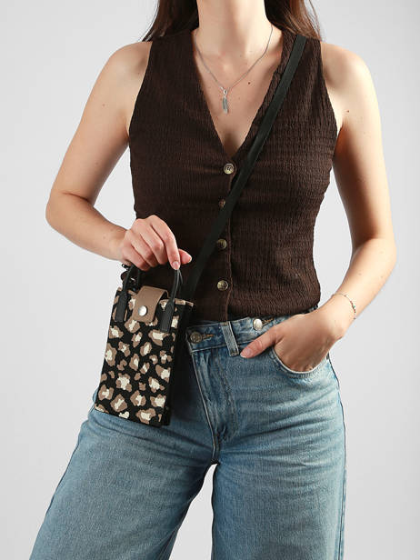 Sac Bandoulière Phonebag Polyester Miniprix Noir phonebag P202 vue secondaire 1