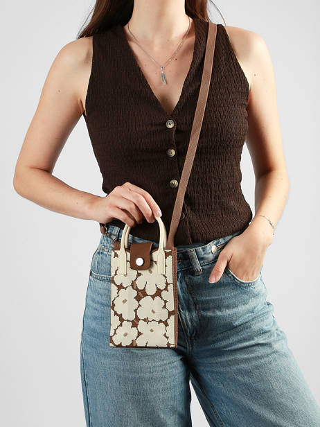 Sac Bandoulière Phonebag Polyester Miniprix Marron phonebag P203 vue secondaire 1