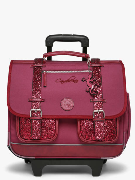 Cartable à Roulettes 3 Compartiments Cameleon Violet vintage fantasy CR41