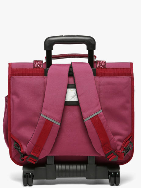 Cartable à Roulettes 3 Compartiments Cameleon Violet vintage fantasy CR41 vue secondaire 3
