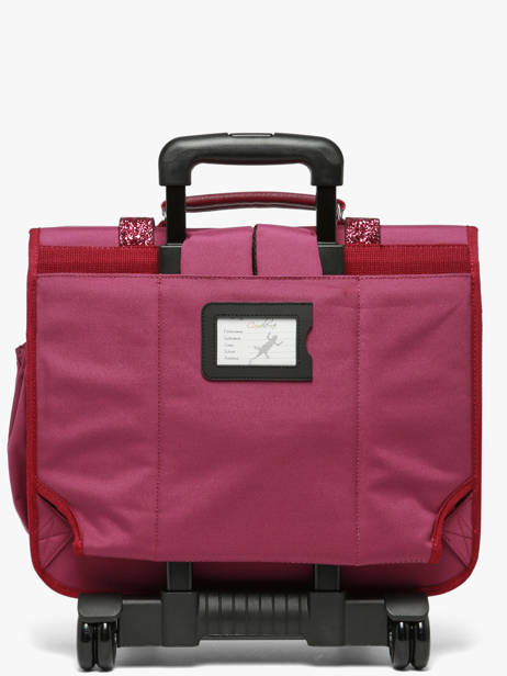 Cartable à Roulettes 3 Compartiments Cameleon Violet vintage fantasy CR41 vue secondaire 4