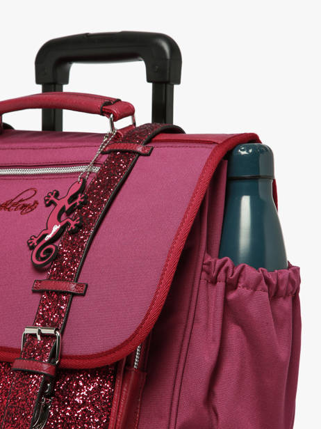 Cartable à Roulettes 3 Compartiments Cameleon Violet vintage fantasy CR41 vue secondaire 5