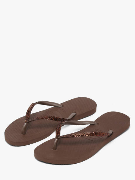 Slim Glitter Ii Flip Flops Havaianas Brown accessoires 4146975F other view 2