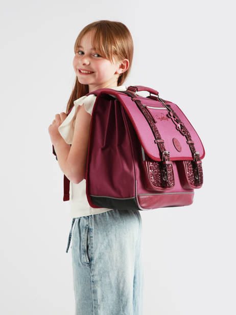 Cartable Enfant 3 Compartiments Vintage Fantasy Cameleon Violet vintage fantasy CA41 vue secondaire 1