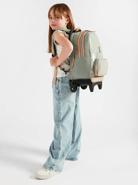 2-compartment Wheeled Schoolbag Cameleon Pink vintage fantasy SR40 other view 2