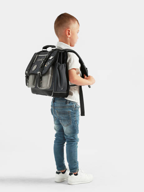 Satchel For Kids 2 Compartments Cameleon Gray vintage urban CA35 other view 1