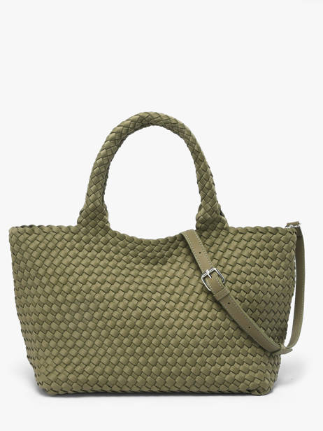 Sac Porté Main Tresse Nylon Knit & woven Vert tresse M2581 vue secondaire 2