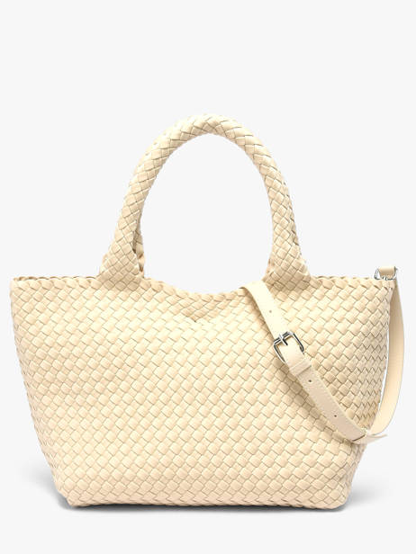 Sac Porté Main Tresse Nylon Knit & woven Blanc tresse M2581 vue secondaire 3