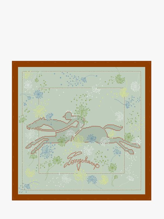 Longchamp Soie gots Scarf Green