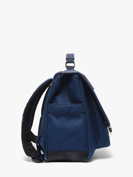 2-compartment Satchel Caramel et cie Blue fier GA other view 2