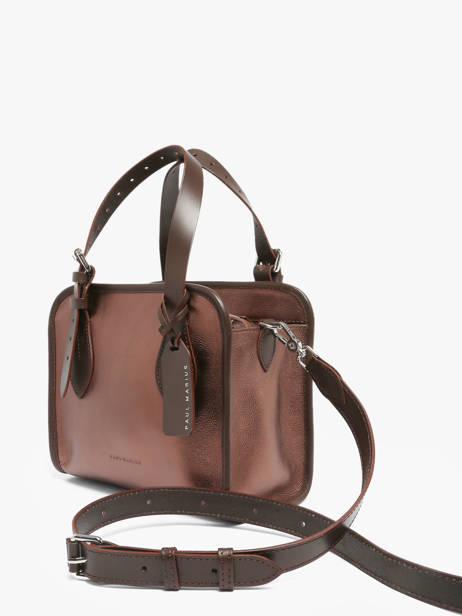 Sac Porté Main Vintage Cuir Paul marius Marron vintage S vue secondaire 2