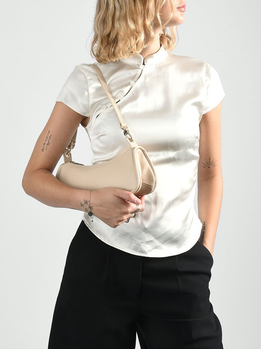 Longchamp Looong Sacs porté travers Beige